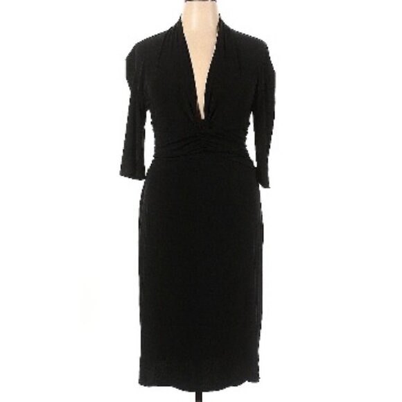 Black Deep V Neck Dress Size XL NWOT #112 - Picture 1 of 11